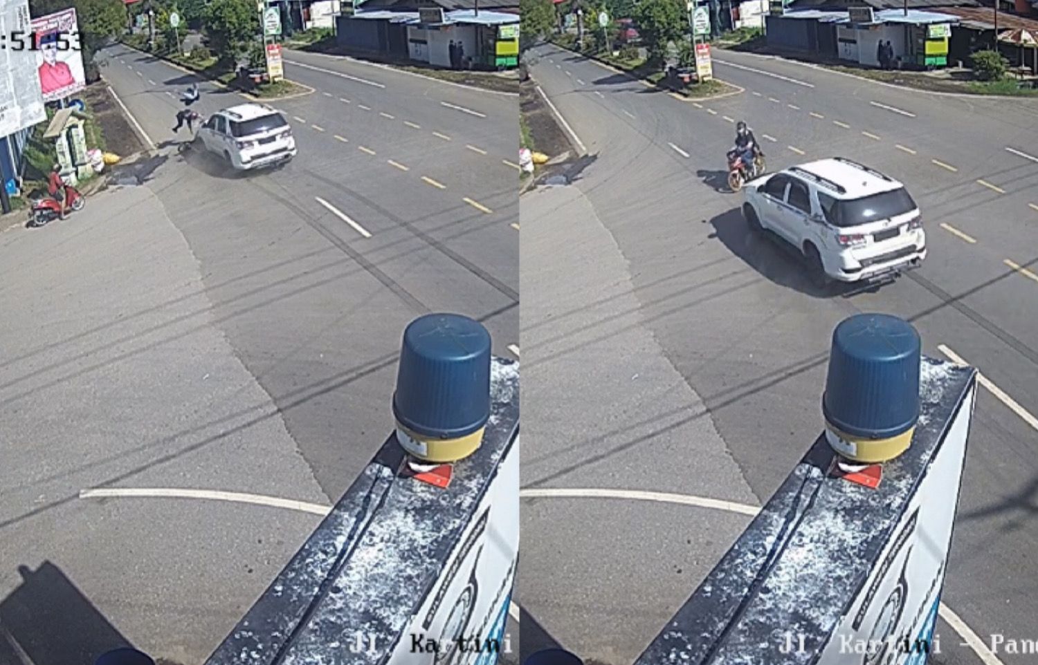 Screenshots rekaman Video CCTV, saat terjadi kecelakaan. Foto: Istimewa.