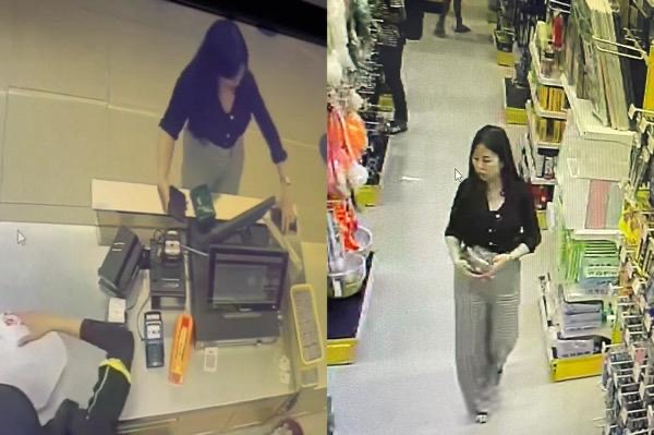 Tertangkap CCTV, Wanita di Kendari Curi HP Iphone Milik Pengunjung The Park. Foto: Istimewa.