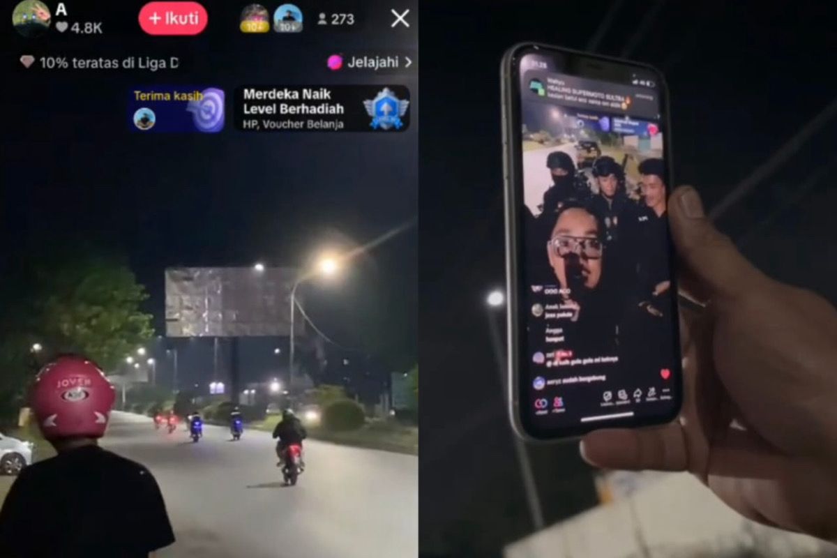 Sekelompok Remaja Balap Liar di Bypass Kendari Sembari Live TikTok, Tiba-Tiba Diciduk Polisi!. Foto: Tangkapan layar.