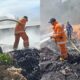 Kebakaran Ban Bekas di Kendari Baruga, Diduga Akibat Pembakaran Sampah. Foto: istimewa.